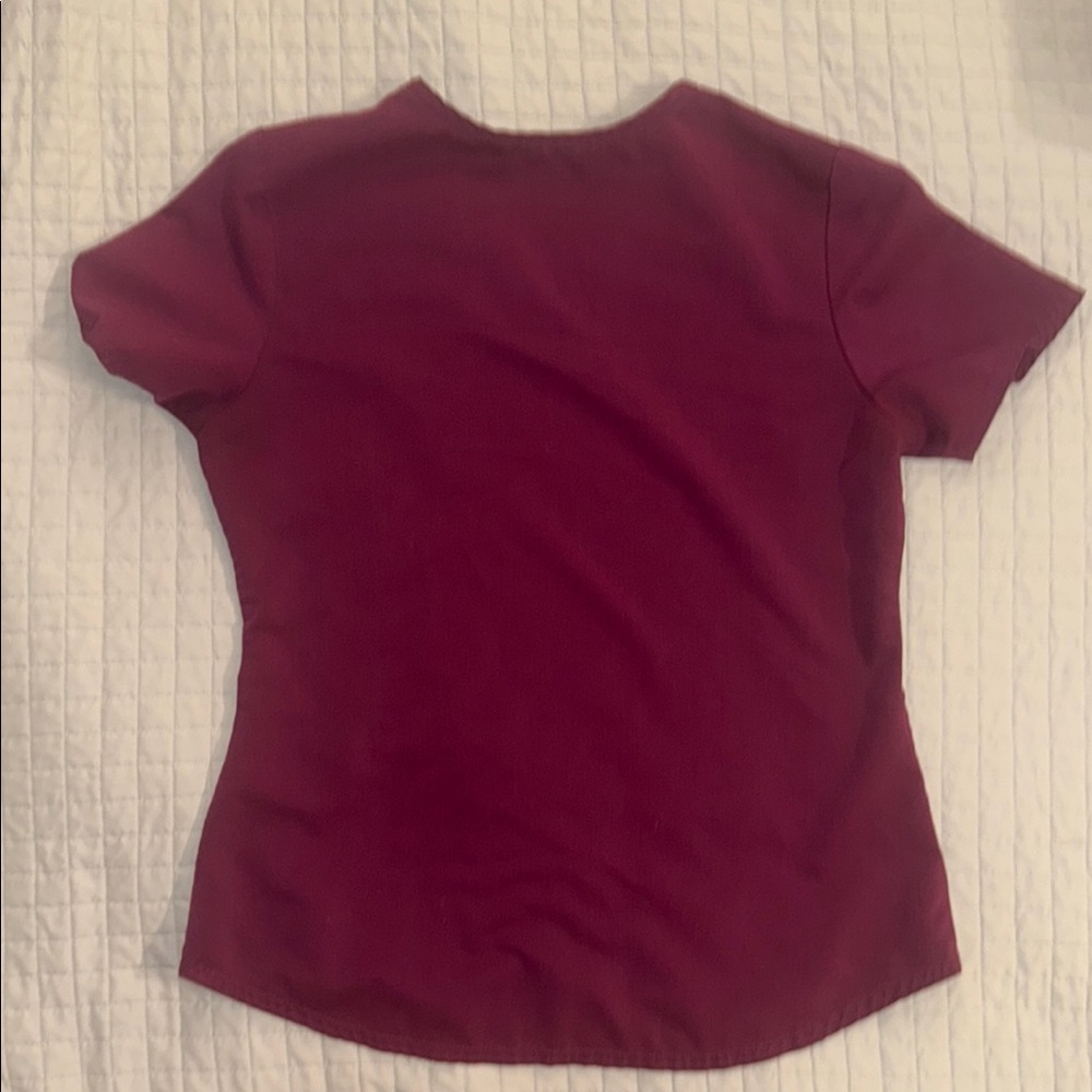 Women's Burgundy Scrub Set - Picture 3 of 5